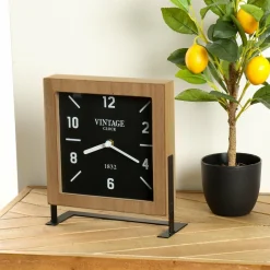 Horloge à poser en bois (H23 cm) Silence Vintage