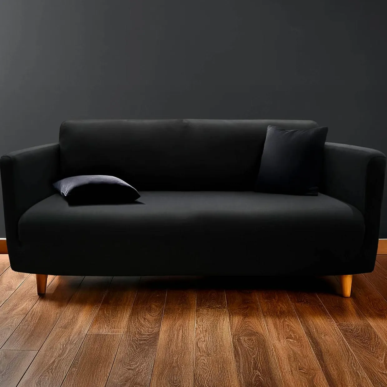 Housse de canapé extensible (225 x 245 cm) Mila Noir