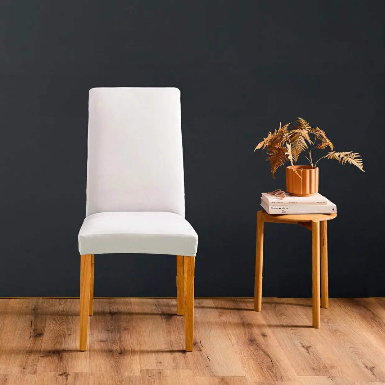 Housse de chaise extensible (40 x 40 cm) Mila Blanc