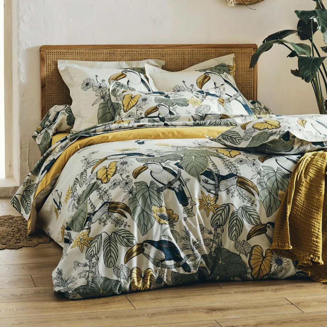 Housse de couette coton lavé (300 x 240 cm) Toco Verte