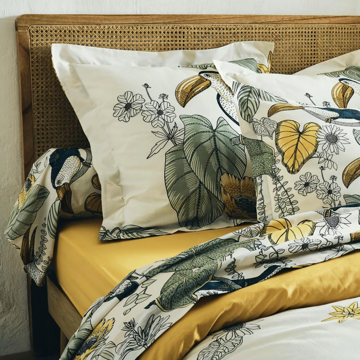 Housse de couette coton lavé (300 x 240 cm) Toco Verte