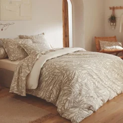 Housse de couette coton lavé (200 x 200 cm) Séréna Beige