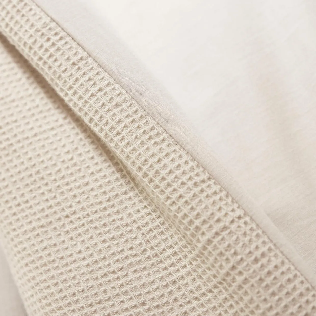 Housse de couette coton nid d'abeille (260 x 240 cm) Eva Beige