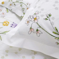 Housse de couette coton (300 x 240 cm) Foliflora Blanche