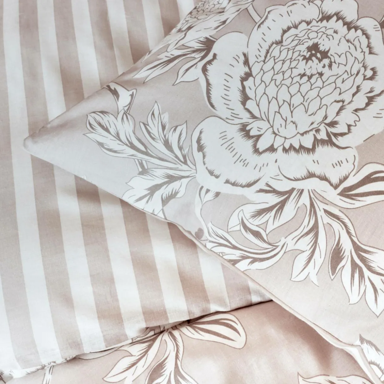 Housse de couette coton (260 x 240 cm) Lara Beige