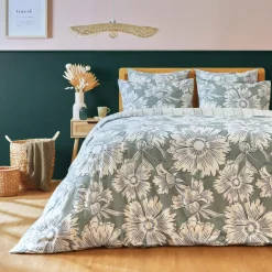 Housse de couette coton (240 x 220 cm) Lara Vert