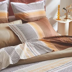 Housse de couette coton (260 x 240 cm) Niagara Marron châtaigne