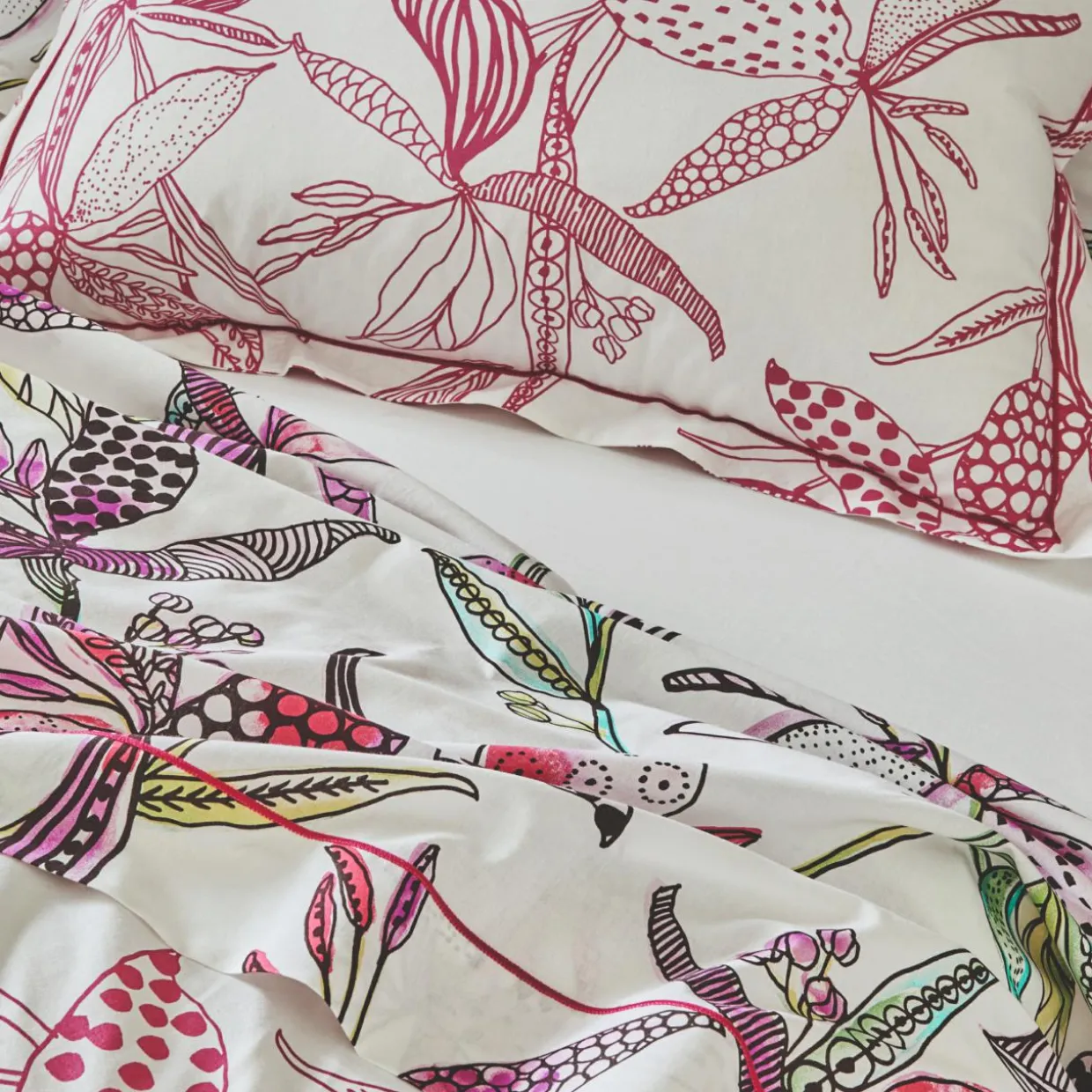 Housse de couette coton (240 x 220 cm) Pénélope Rose