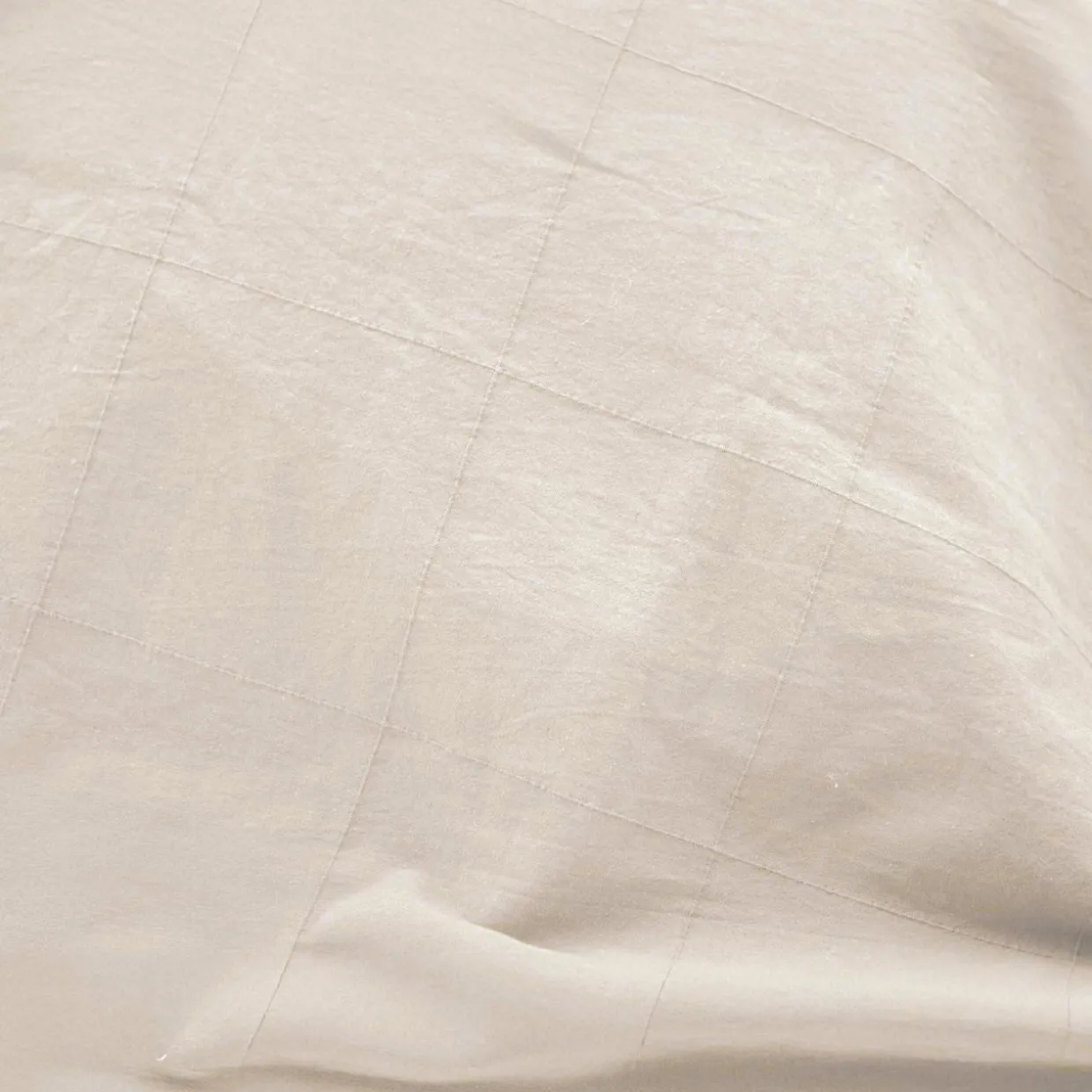 Housse de couette et deux taies d'oreiller coton lavé (240 x 220 cm) Linella Ivoire
