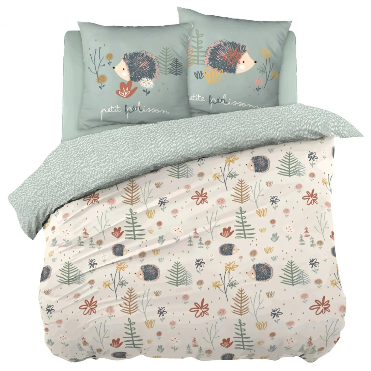 Housse de couette et deux taies enfant coton (240 x 220 cm) Polisson Multicolore
