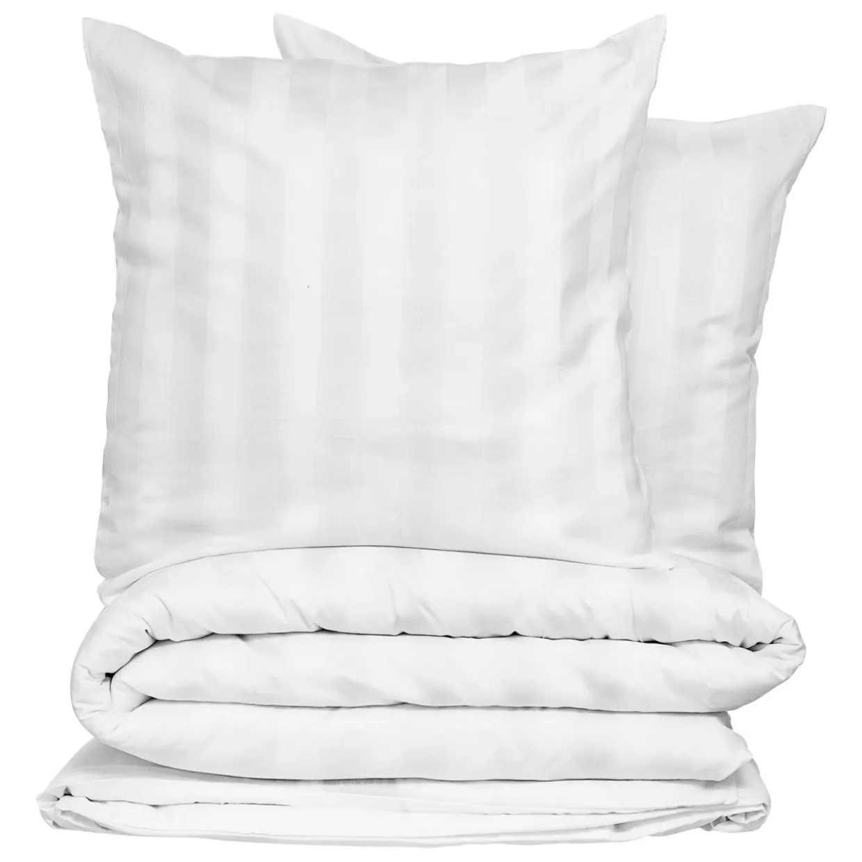 Housse de couette et deux taies satin de coton (240 x 220 cm) Isadora Blanche