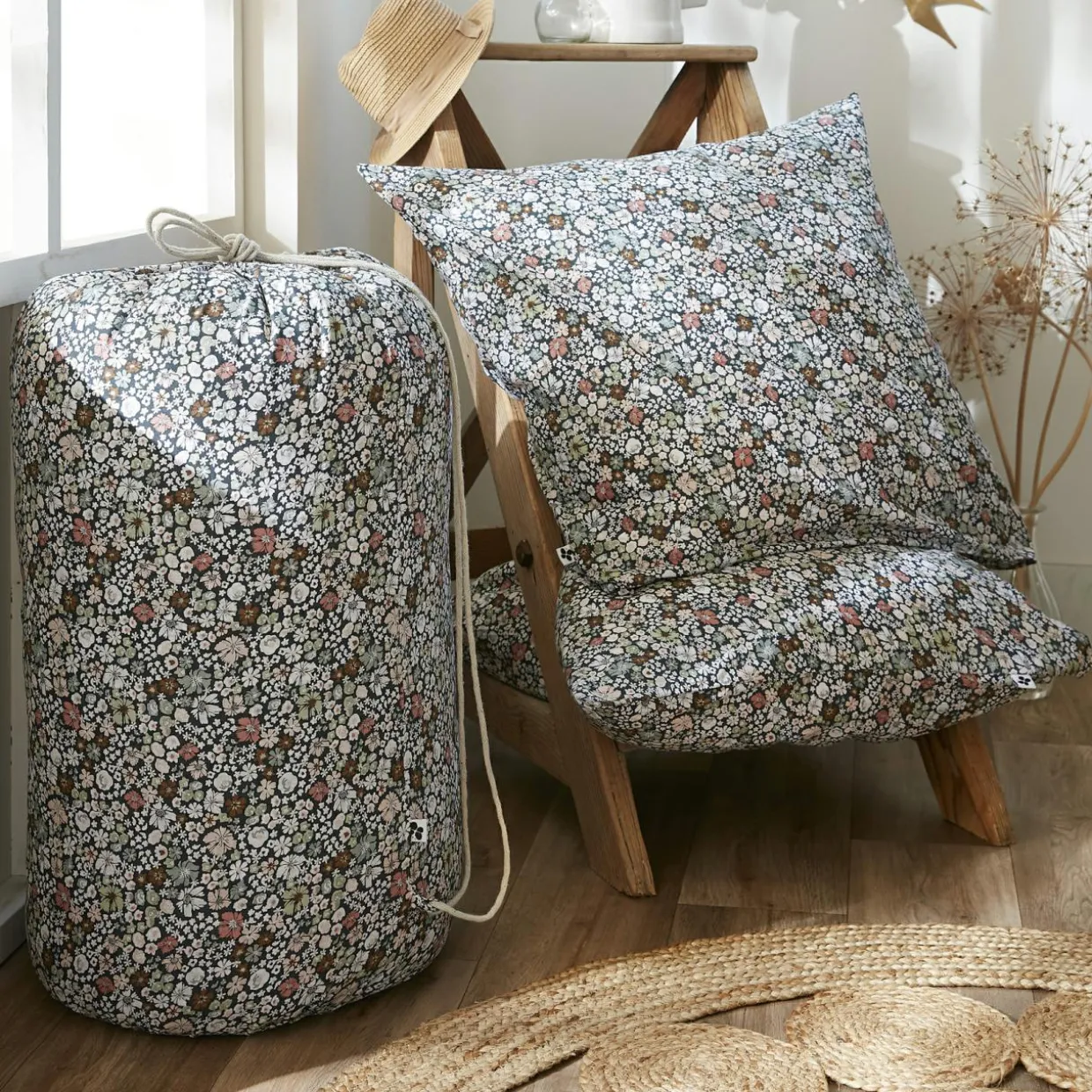 Housse de couette et deux taies coton (260 x 240 cm) Malia Multicolore