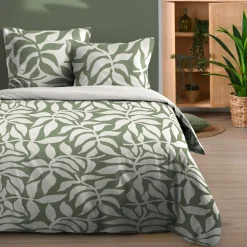 Housse de couette et deux taies d'oreiller en coton (240 x 220 cm) Hakol Vert
