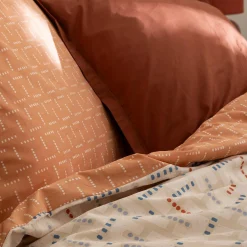 Housse de couette et deux taies coton (240 x 220 cm) Posei Multicolore