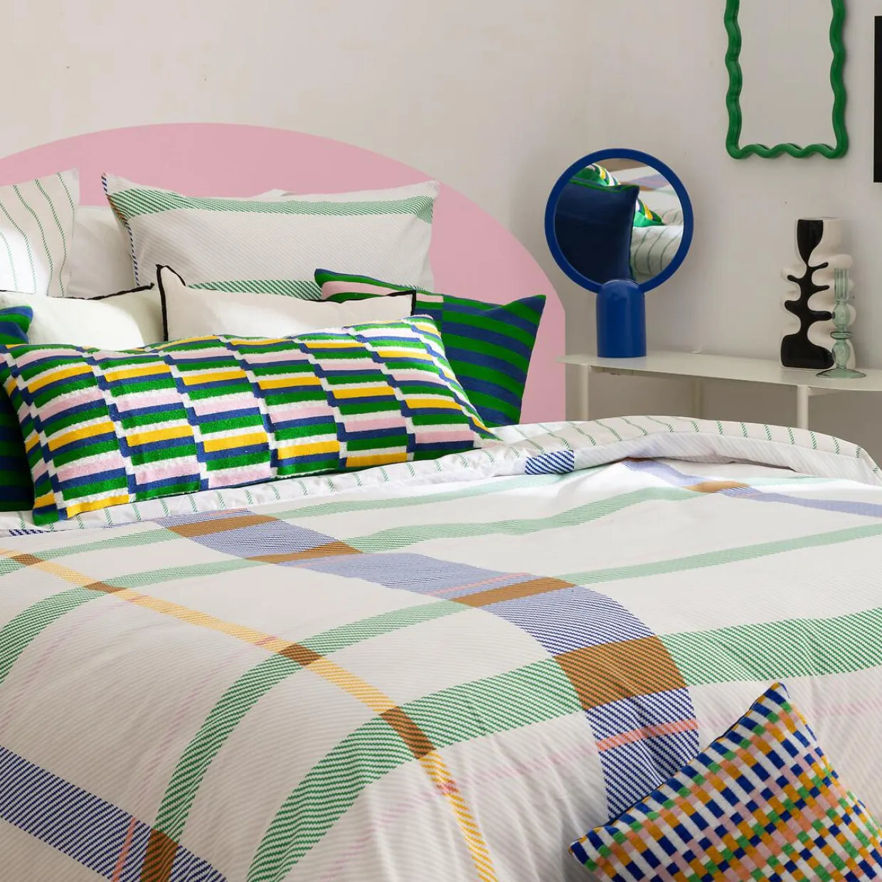Housse de couette et deux taies coton (240 x 220 cm) Ritchi Multicolore