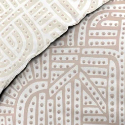 Housse de couette et deux taies d'oreiller percale de coton (260 x 240 cm) Eliot Beige