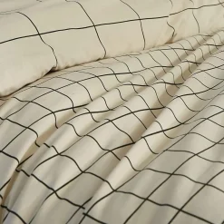 Housse de couette et deux taies coton (200 x 200 cm) Carrie Beige