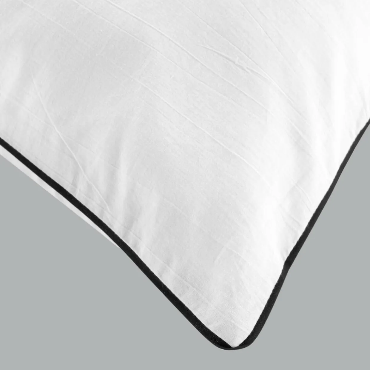 Housse de couette et deux taies coton lavé (240 x 220 cm) Linette Blanche
