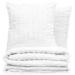 Housse de couette et deux taies polycoton (240 x 220 cm) Irhia Blanche