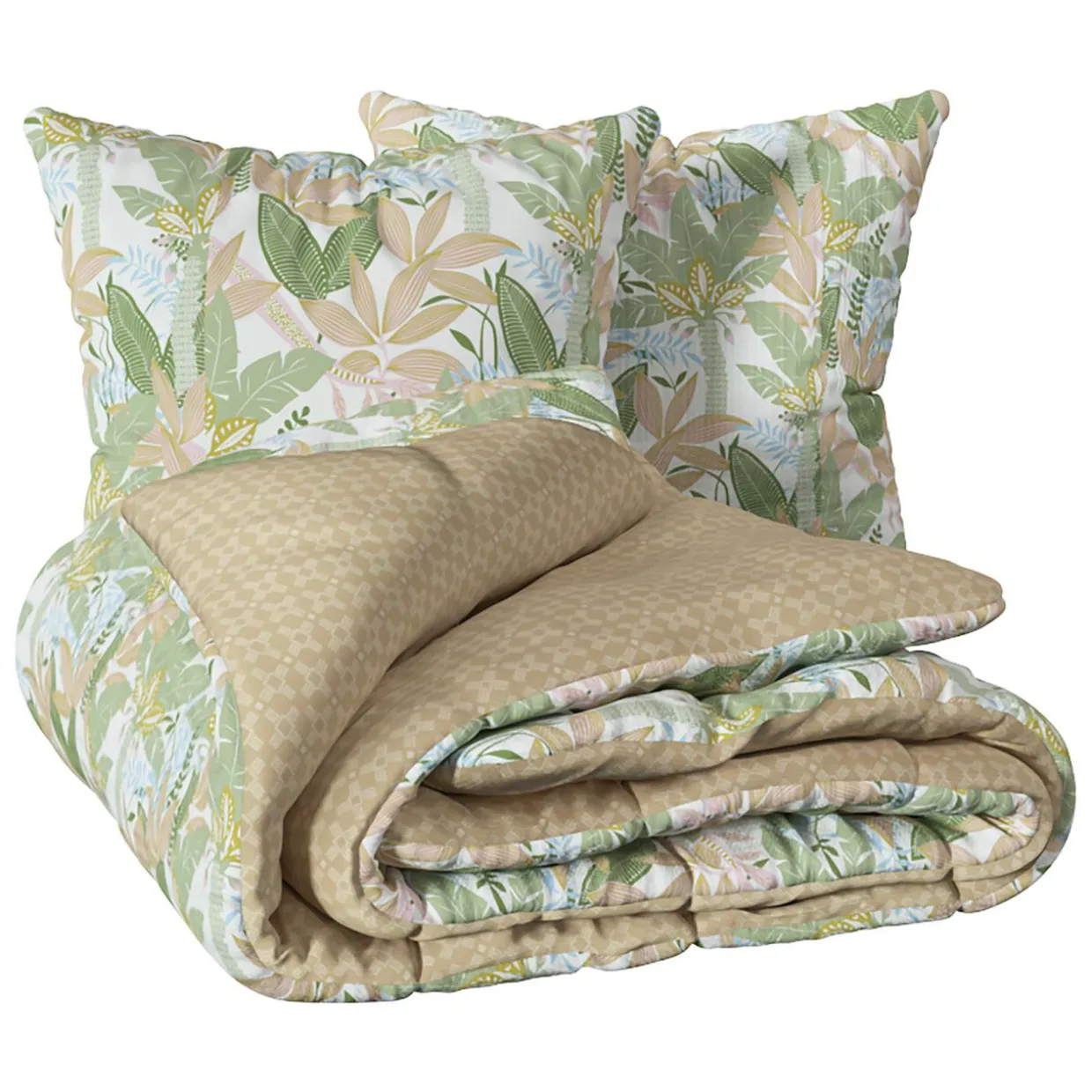 Housse de couette et deux taies coton (240 x 220 cm) June Multicolore