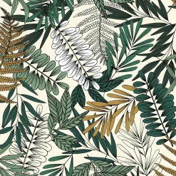 Housse de couette et deux taies coton (260 x 240 cm) Tropik Verte