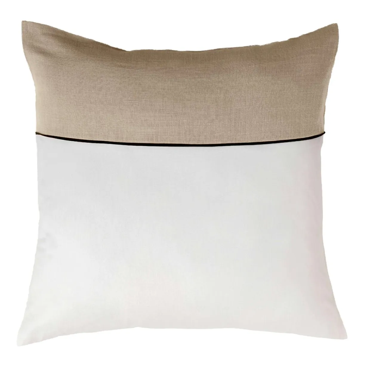 Housse de couette et deux taies d'oreiller coton (260 x 240 cm) Gabrielle Beige