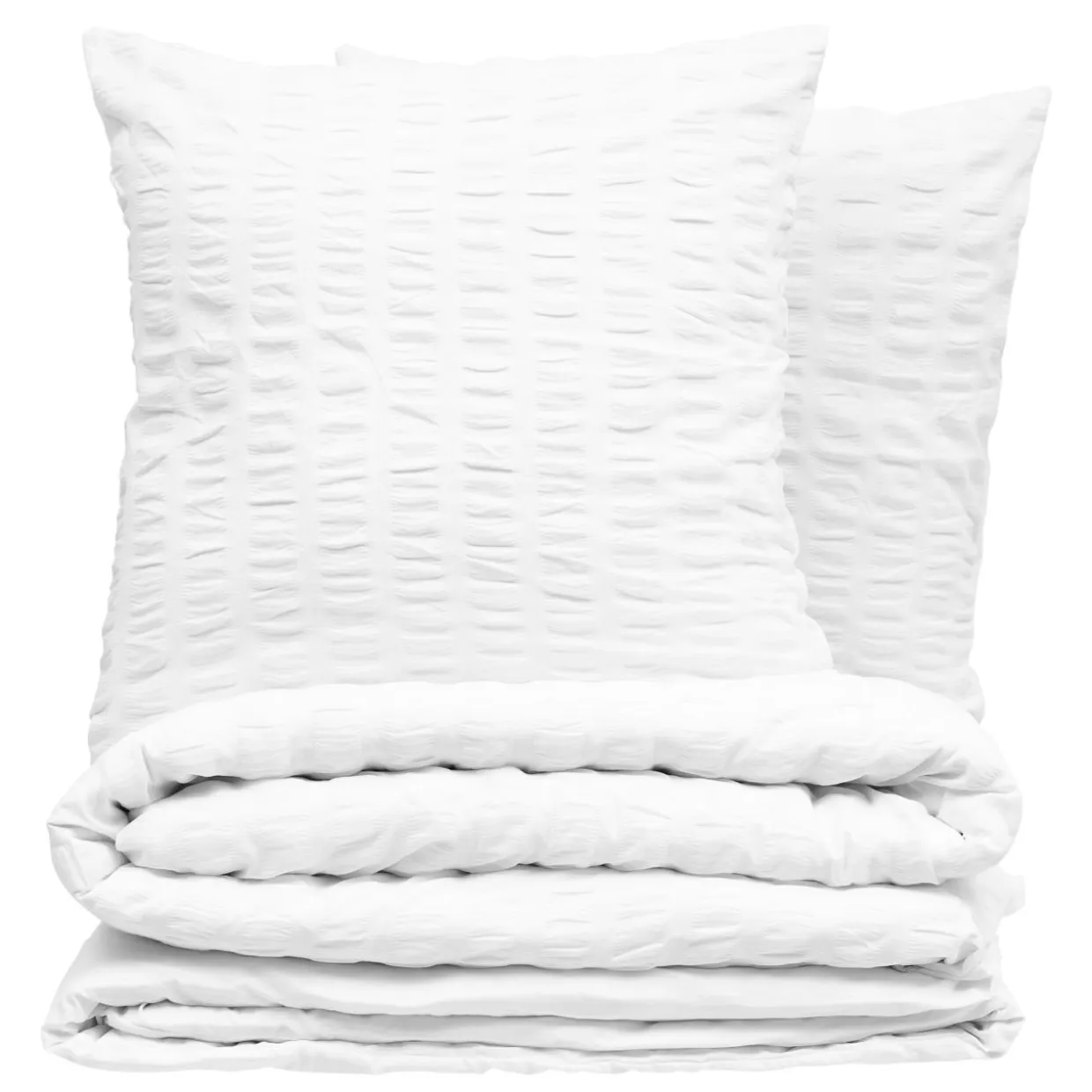 Housse de couette et deux taies polycoton (260 x 240 cm) Irhia Blanche