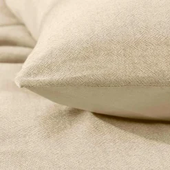 Housse de couette et deux taies d'oreiller coton (260 x 240 cm) Meline Beige sable