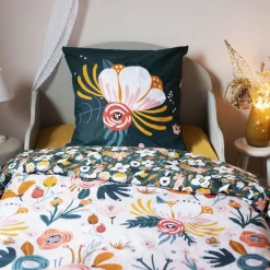 Housse de couette et deux taies enfant coton (200 x 200 cm) Champetre Multicolore