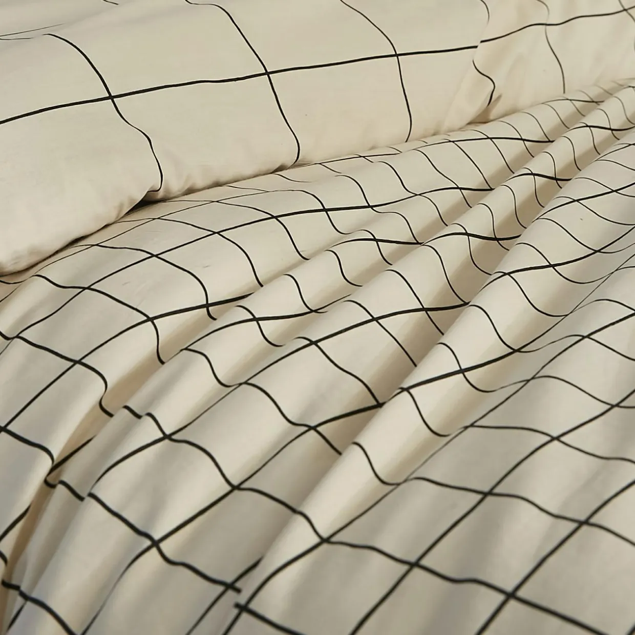 Housse de couette et une taie coton (140 x 200 cm) Carrie Beige