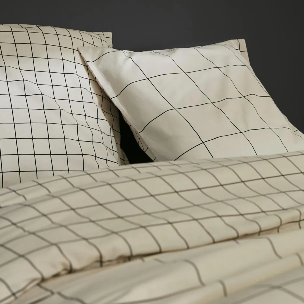 Housse de couette et une taie coton (140 x 200 cm) Carrie Beige