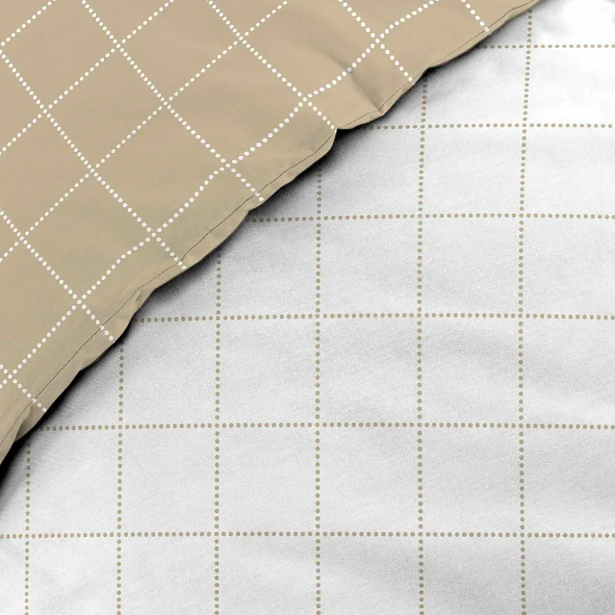Housse de couette et une taie d'oreiller en coton (140 x 200 cm) Cadria Blanc