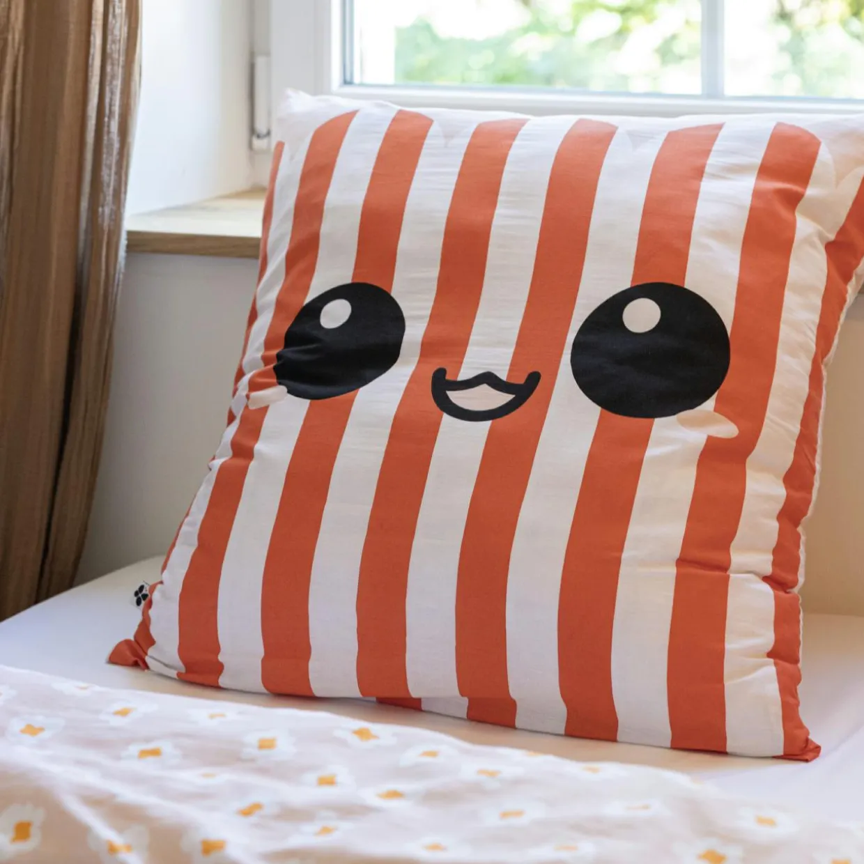 Housse de couette et une taie enfant coton (140 x 200 cm) Fresh popcorn Rouge