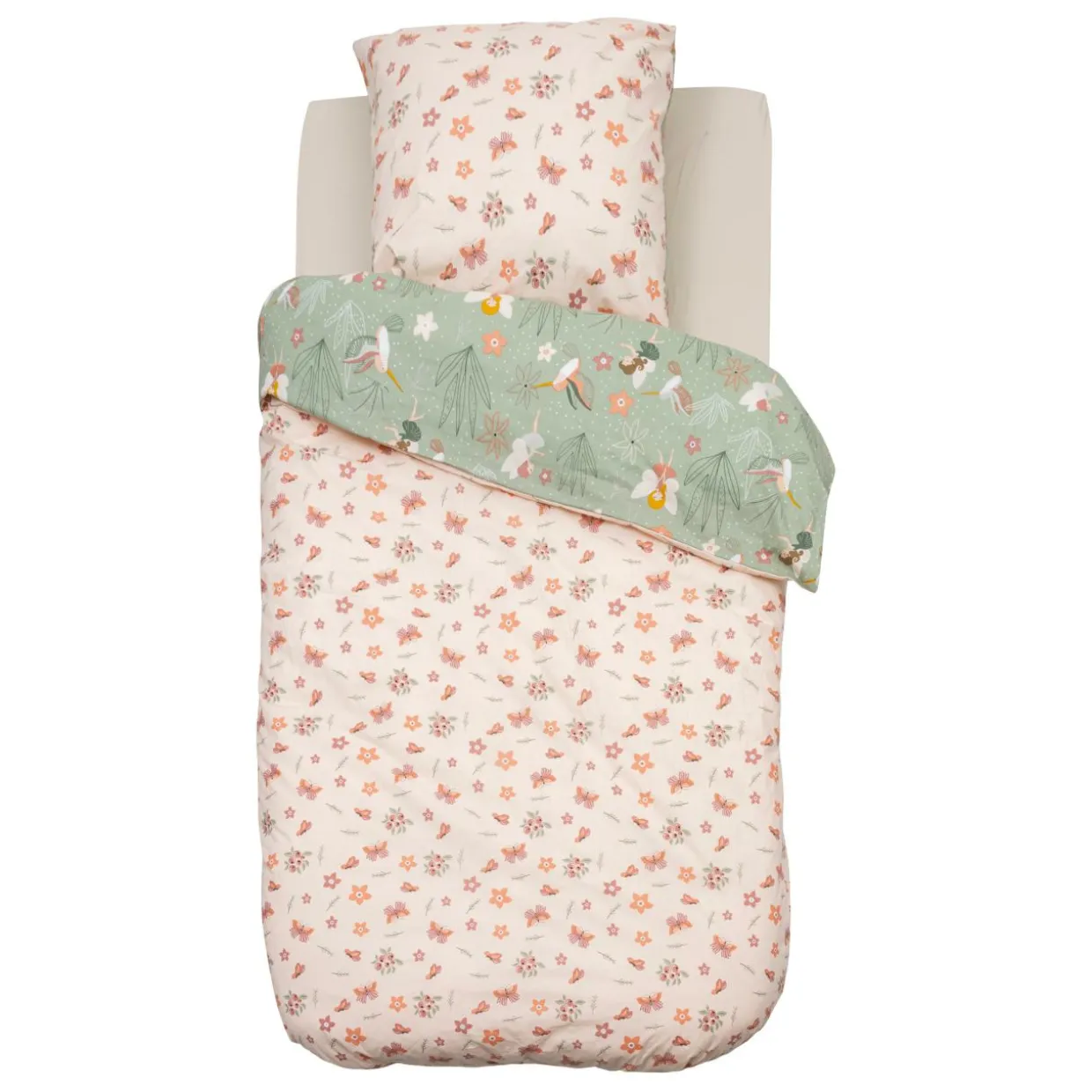 Housse de couette et une taie enfant coton (140 x 200 cm) Fée Multicolore