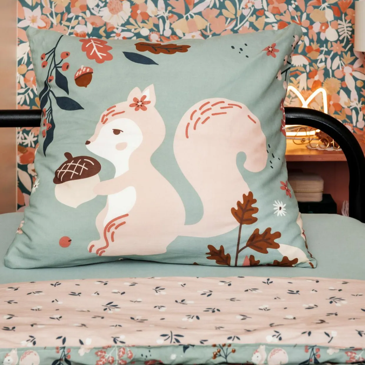 Housse de couette et une taie enfant coton (140 x 200 cm) Tamia Multicolore