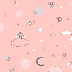 Housse de couette et une taie enfant coton (140 x 200 cm) Licorne Rose