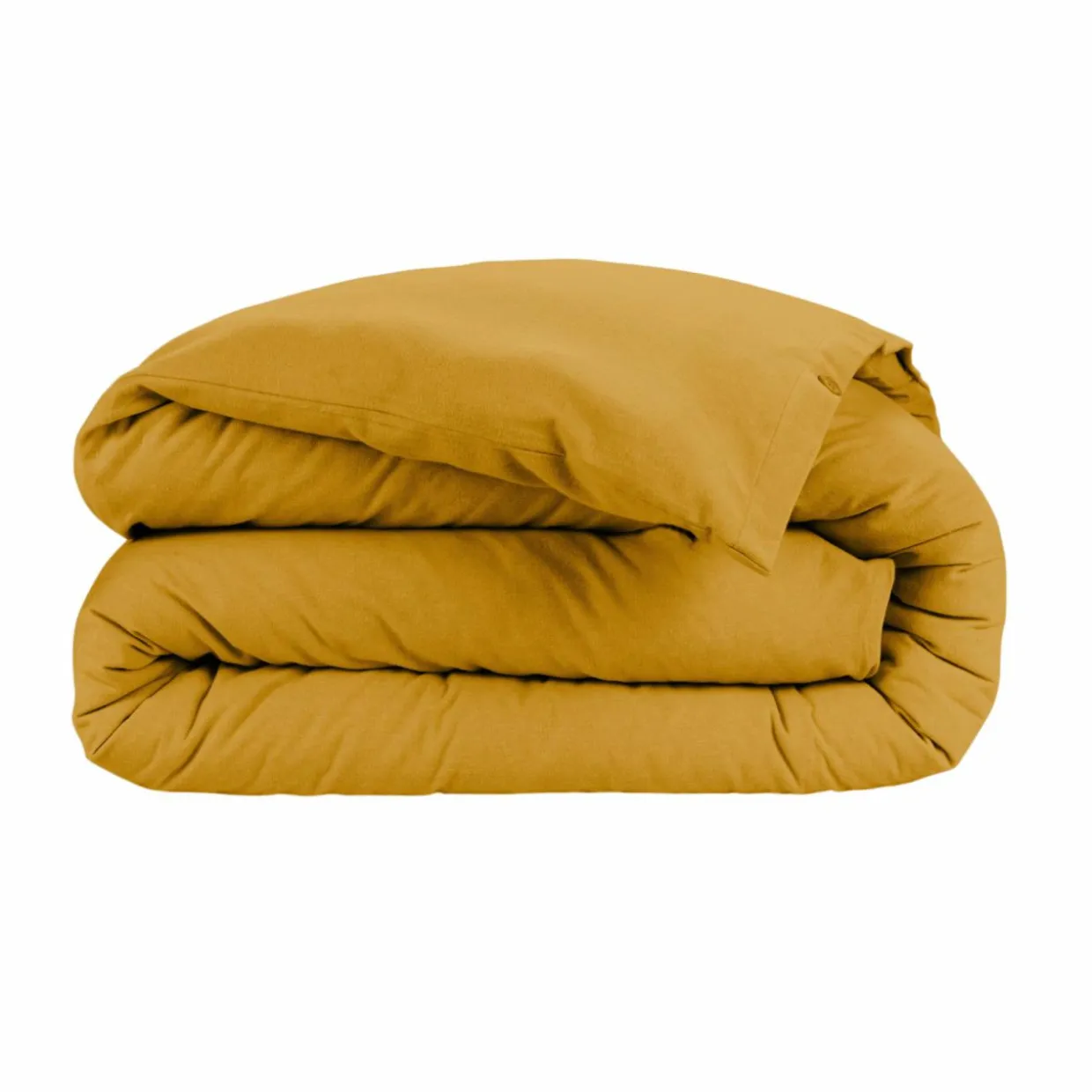 Housse de couette flanelle de coton (140 x 200 cm) Nina Jaune ocre