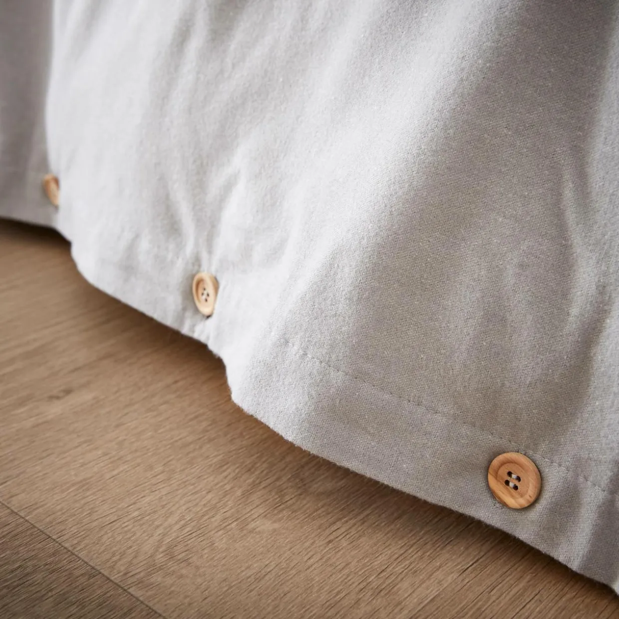 Housse de couette flanelle de coton (240 x 220 cm) Nina Gris clair