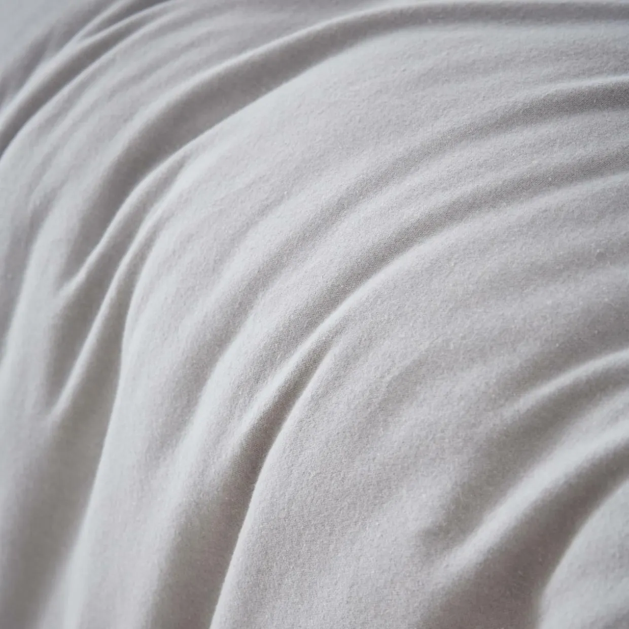 Housse de couette flanelle de coton (260 x 240 cm) Nina Gris clair