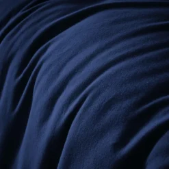 Housse de couette flanelle de coton (260 x 240 cm) Nina Bleu nuit