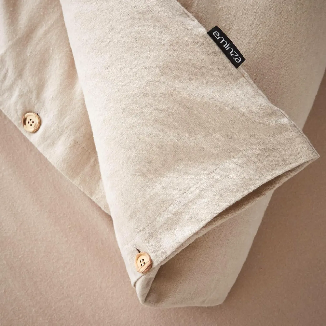 Housse de couette flanelle de coton (280 x 240 cm) Nina Beige