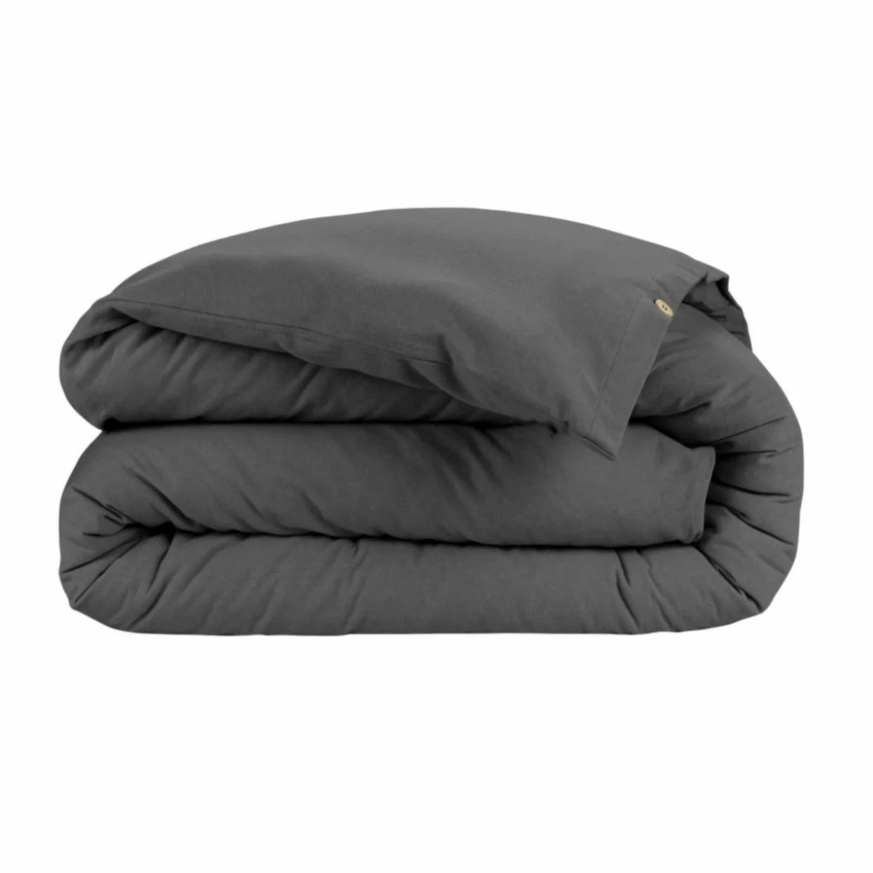 Housse de couette flanelle de coton (260 x 240 cm) Nina Gris anthracite