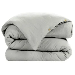 Housse de couette gaze de coton (140 x 200 cm) Gaïa Gris nuage