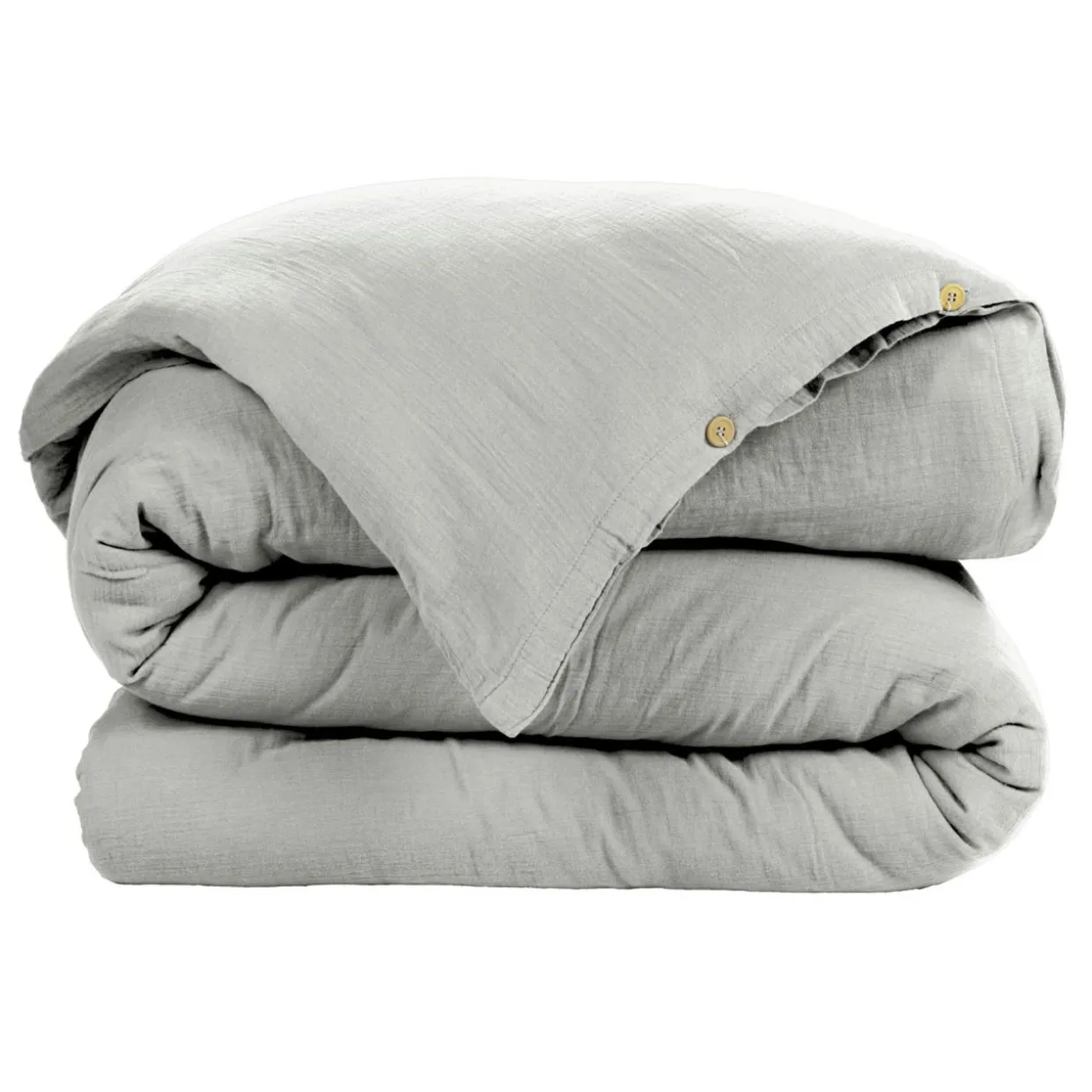 Housse de couette gaze de coton (140 x 200 cm) Gaïa Gris nuage
