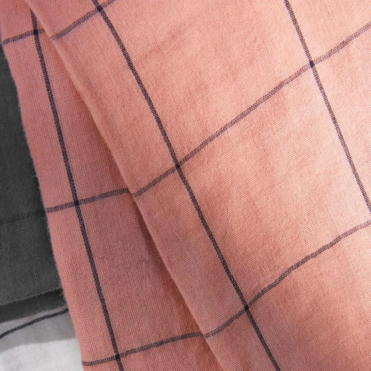 Housse de couette gaze de coton (260 x 240 cm) Gaïa Match Rose pêche