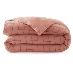 Housse de couette gaze de coton (260 x 240 cm) Gaïa Match Rose pêche