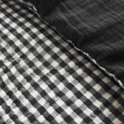 Housse de couette gaze de coton (240 x 220 cm) Gaïa vichy Noir