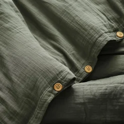 Housse de couette gaze de coton (140 x 200 cm) Gaïa Vert romarin
