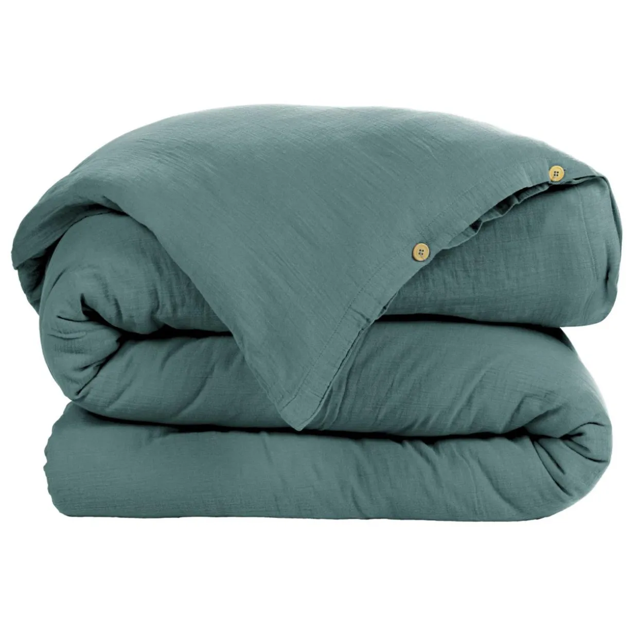 Housse de couette gaze de coton (200 x 200 cm) Gaïa Bleu canard