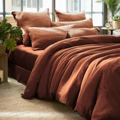 Housse de couette gaze de coton (240 x 220 cm) Gaïa Terracotta